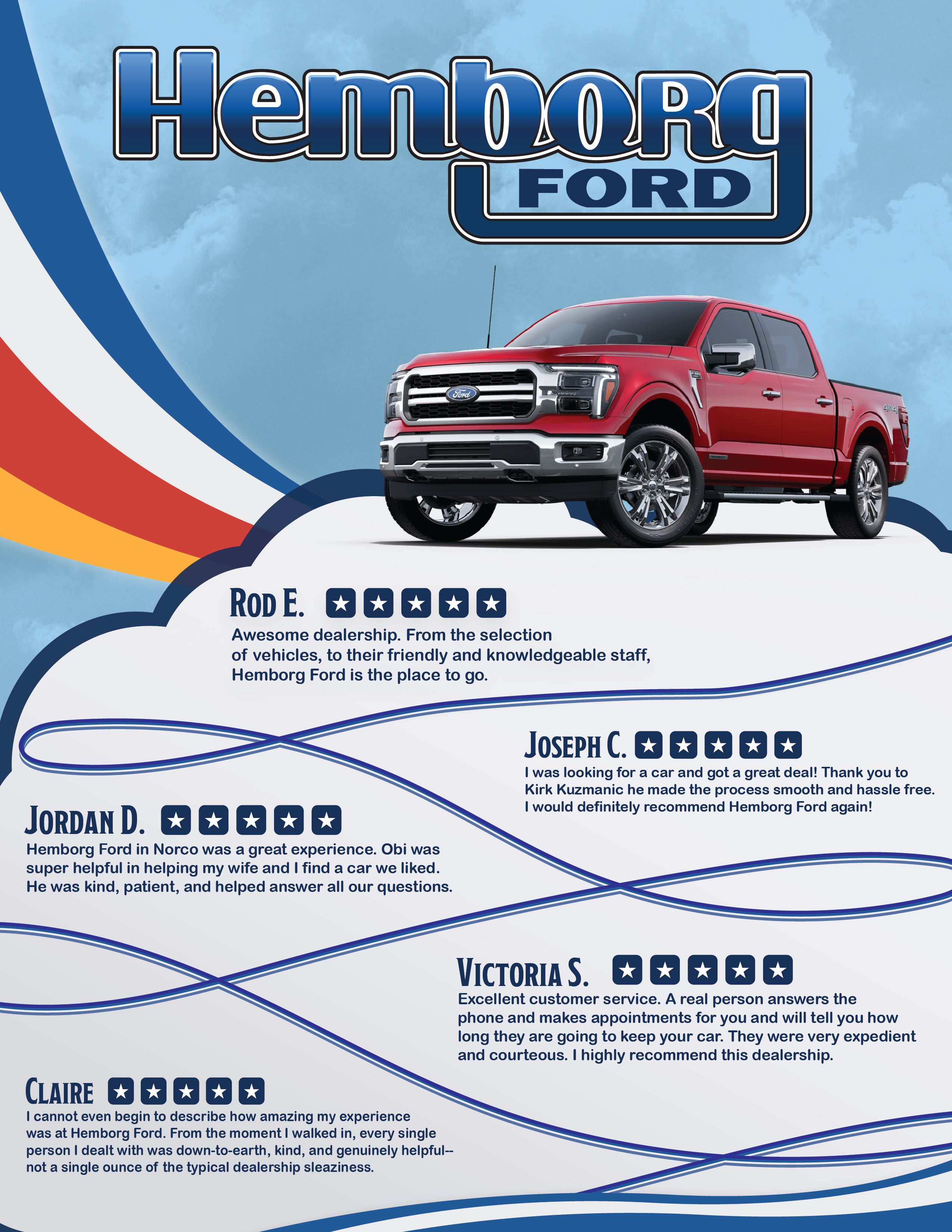 Hemborg Ford Review Poster cars clouds ford graphic design hemborg ford promotional poster review suv trucks