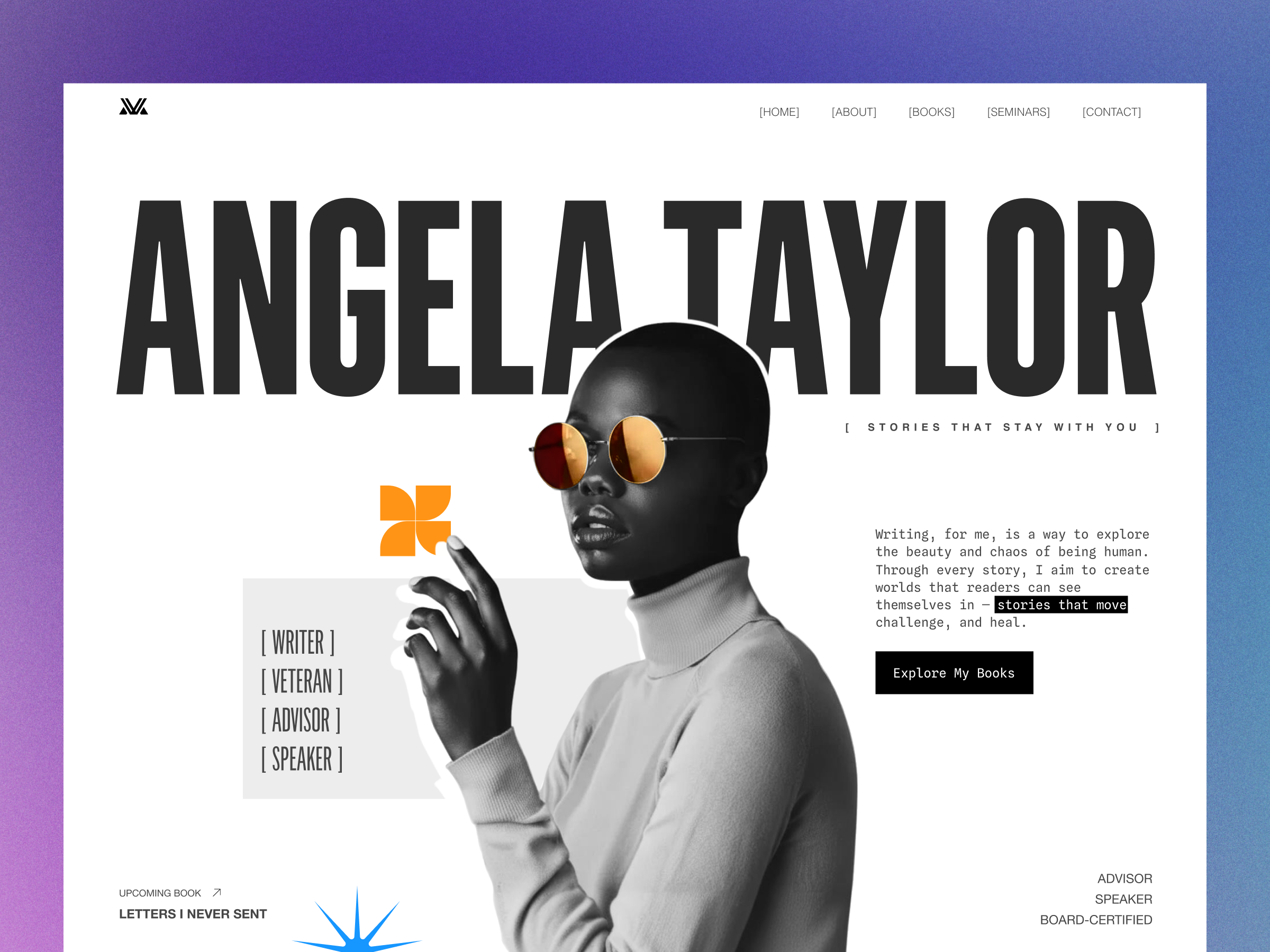 Example of Author & Speaker Landing Page