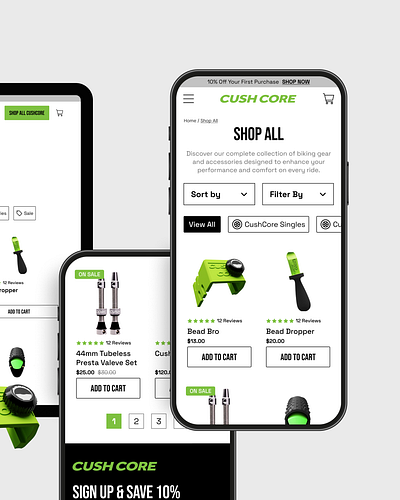 Cush Core - Collections Website Design design ecommerce onlinestore ui userexperience ux uxdesign uxui website