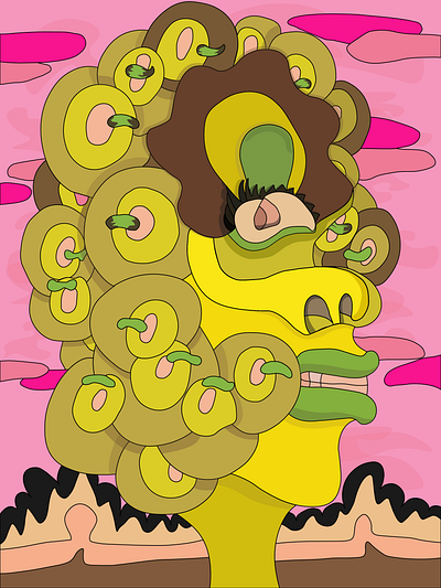 задумалась / thought about it illustration vector