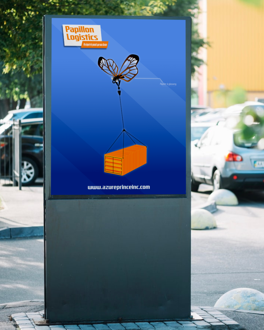 Papillon Logistics advertising banner graphic design illustration logistics poster vector