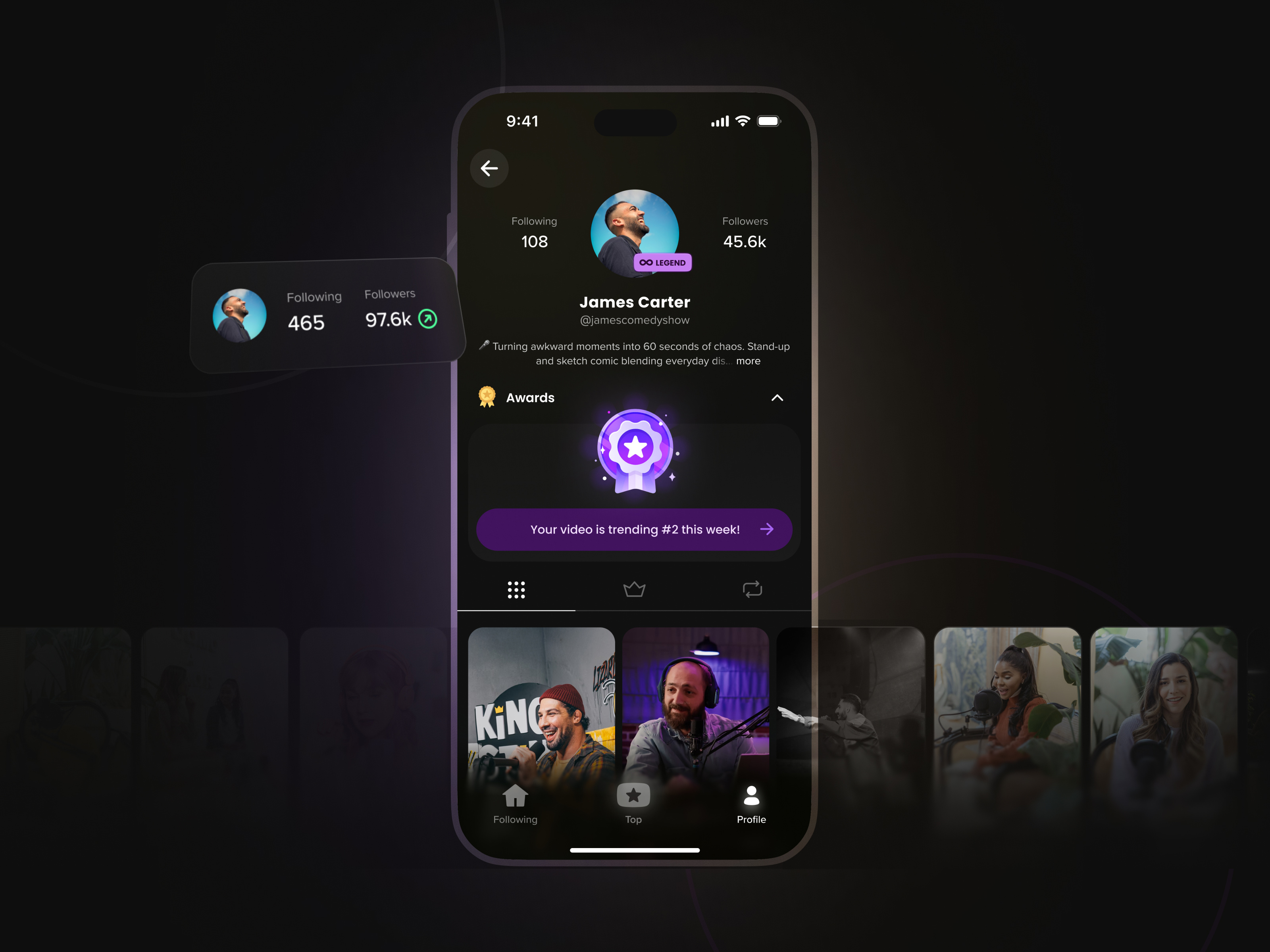 Social media trending - User Profile ai app design instagram profile mobile mobile app mockup profile socia media social platform tiktok profile ui user