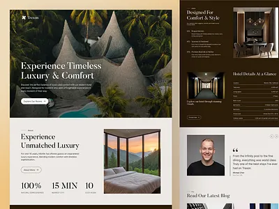 Luxury Resort & Hotel Website Design – Modern Villa & Cottage 3d figma graphic design luxury hotel website ui web design website website design