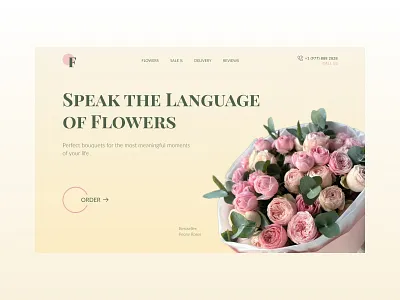 Florist store concept / 03 yellow concept florist store flower ui web yellow