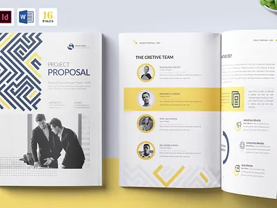 Project Proposal, Word Template 16 pages 2023 agency annual annual report brochure brochure 2023 business business brochure company company profile corporate identity indesign portfolio print printable project proposal report template