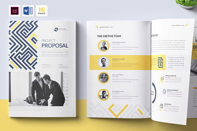 Project Proposal, Word Template 16 pages 2023 agency annual annual report brochure brochure 2023 business business brochure company company profile corporate identity indesign portfolio print printable project proposal report template