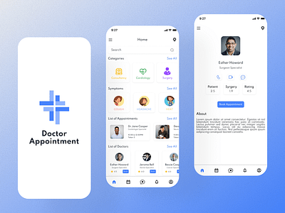 Doctor Appointment Application app app development app design appdesign mobileappdesign branding design graphic design illustration logo ui ux