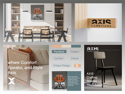 Furniture Logo & Branding Design I Axis brand identity branding furniture home decor logo logo design logos luxury modern logo office decor office interior royal unique logo