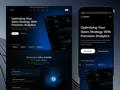Optalio – CRM landingpage analytics business component crm dark featured home page landingpage minimalist modern product page saas sales service snipset stratup tecnology template web design webflow