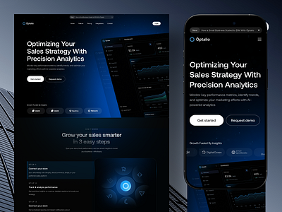 Optalio – CRM landingpage analytics business component crm dark featured home page landingpage minimalist modern product page saas sales service snipset stratup tecnology template web design webflow