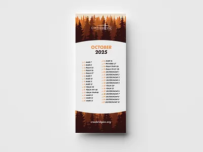 October/Fall Trees Bookmark Design bookmark bookmark design design graphic design print design typography vector