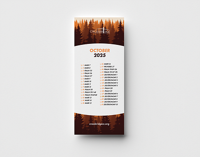 October/Fall Trees Bookmark Design bookmark bookmark design design graphic design print design typography vector