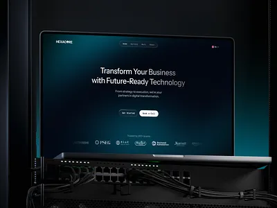 HEXACORE - IT Consulting automationsolutions b2btech businessgrowth clean company profile corporatewebsite dark mode design digitaltransformation figma framer it consulting landing page modern softwaredevelopment tech comp techinnovation technology web design webflow