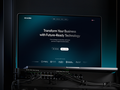 HEXACORE - IT Consulting automationsolutions b2btech businessgrowth clean company profile corporatewebsite dark mode design digitaltransformation figma framer it consulting landing page modern softwaredevelopment tech comp techinnovation technology web design webflow