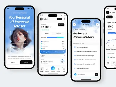 Fiscal.ai - Personal AI Financial Advisor Mobile App ai budget builder ai chatbot ai financial advisor ai insight budget allocation budget tracker digital banking digital wallet finance finance analytics finance chart finance mobile app finance monitoring financial forecasting fintech liabilities mobile app money management personal ai finance spending analytics