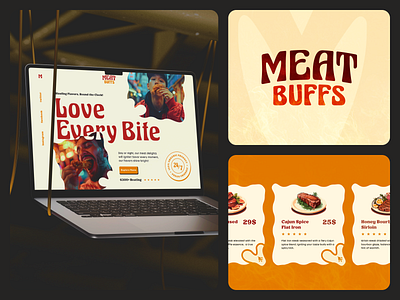 Meat Buffs – Restaurant Brand Design bold brand design brand identity brandidentity branding burger design food brand food logo graphic design illustration logo menu restaurant branding retro logo ui vintage visual design