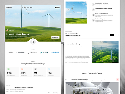 About Us Page – Wind Power Company Website Design interface product service startup ui ux web