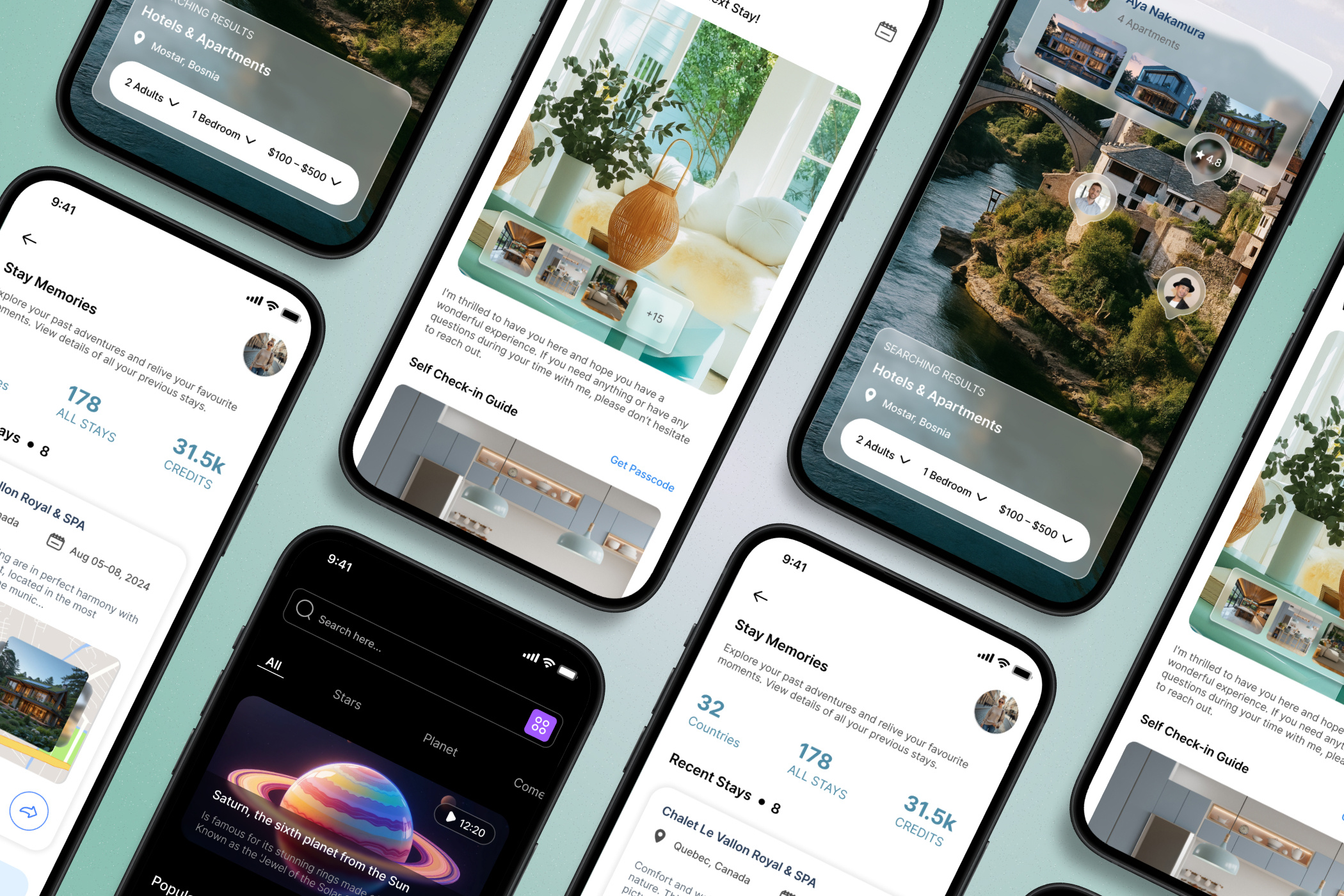 Vacation Rental - Mobile App UI Kit dates