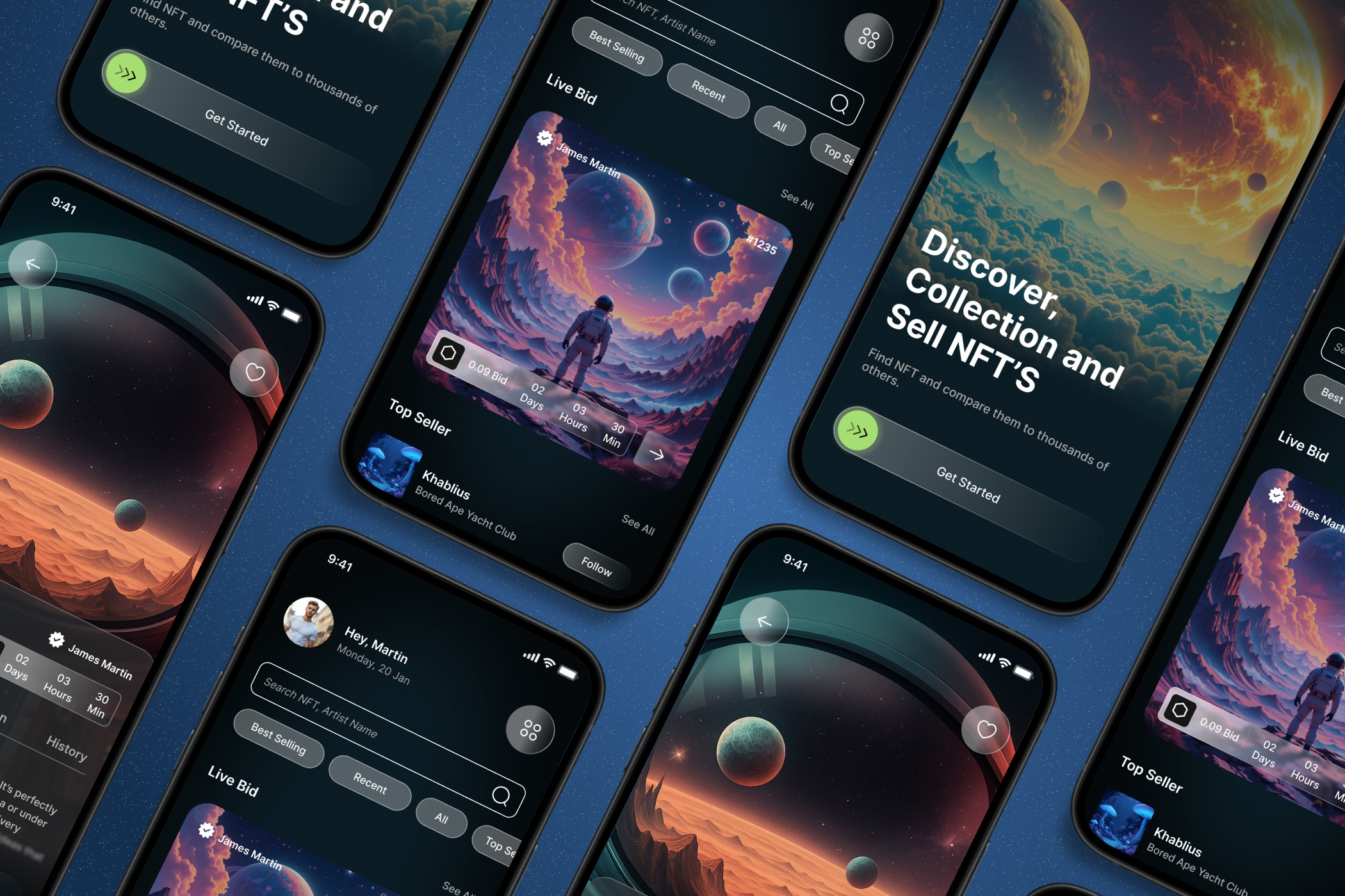 NFT Market - Mobile App UI Kit galaxy