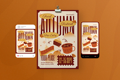 Autumn Food Fest - Flyer Set treats