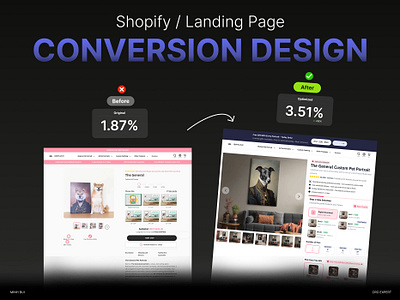 CRO Shopify Conversion Optimization ab testing conversion optimization conversion rate cro ecommerce figma framer landing page replo shopify ui ui ux ui ux design website
