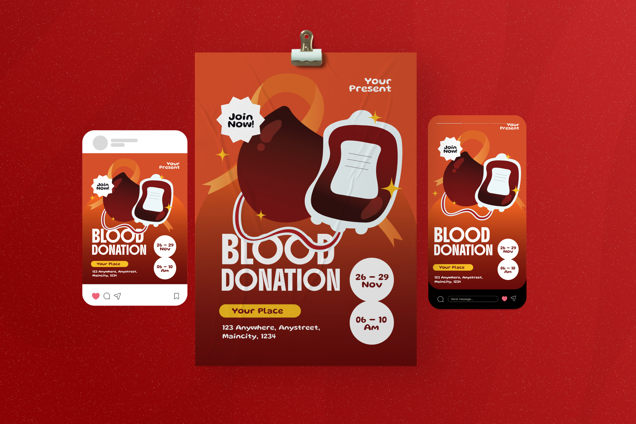 Blood Donation - Flyer Set announcement