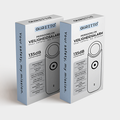 Quretto Personal Safety Alarm Packaging Design umairarif