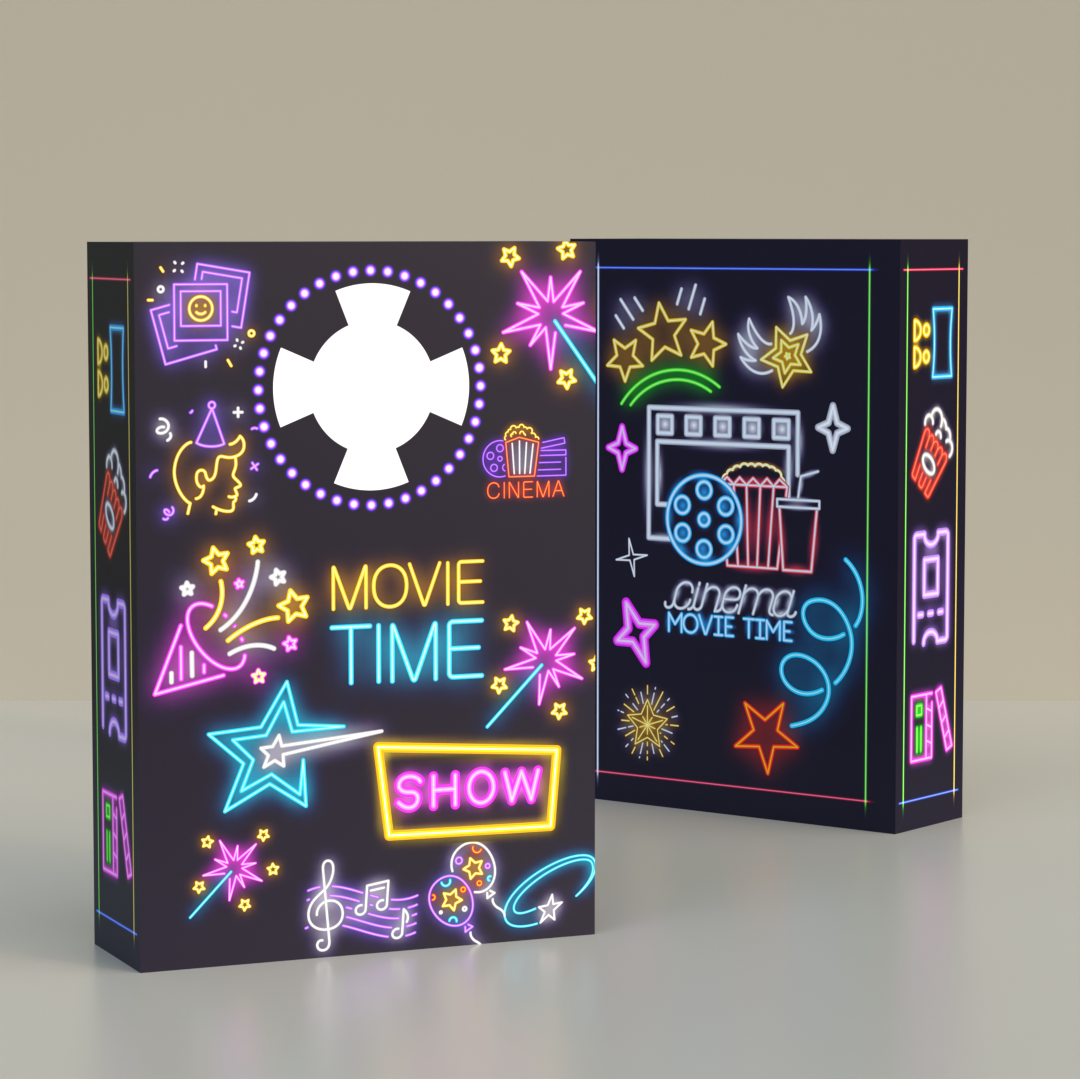 Neon Arcade Display Box Packaging Design umairarif