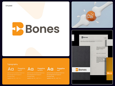 Bones - Brand Guidelines bones logo brand identity branding creative concept creative logo design geometric logo health logo letter b logo logo design logo designer medical branding minimal modern logo monogram negative space symbolic logo tech logo unique logo