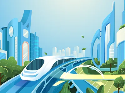 Futuristic Habitat Scene | Metro Life Illustration art artwork branding design concept art digital illustration futuristic city graphic design illustration illustration art illustrator product design vector