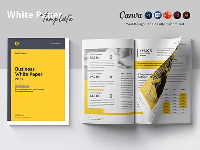 White Paper Template brand brand design branding brochure brochure design brochure template business plan business white paper canva canva presentation canva template company infography company profile design graphic design template white paper white paper template whitepaper whitepaper template