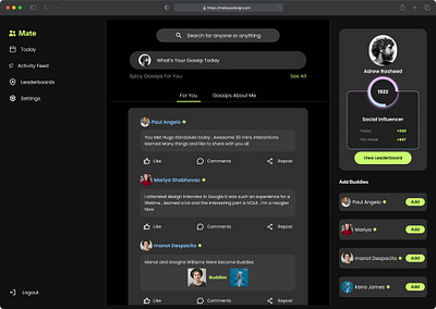 Mate - A vibrant Buddy Application 3d animation application branding design graphic design motion graphics ui ux