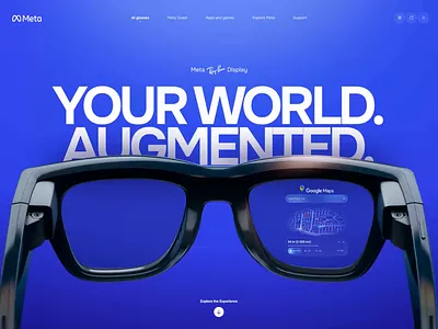 Meta Ray-Ban Display Website app vision prototype ar platform ar vr design ar vr interface augmented reality branding fashion design creative landing design digital product design glasses web design meta glasses design meta glasses ux meta rayban display rayban eyewear rayban web branding smart glasses apps smart glasses interface sunglasses design sunglasses website virtual reality design website animation design