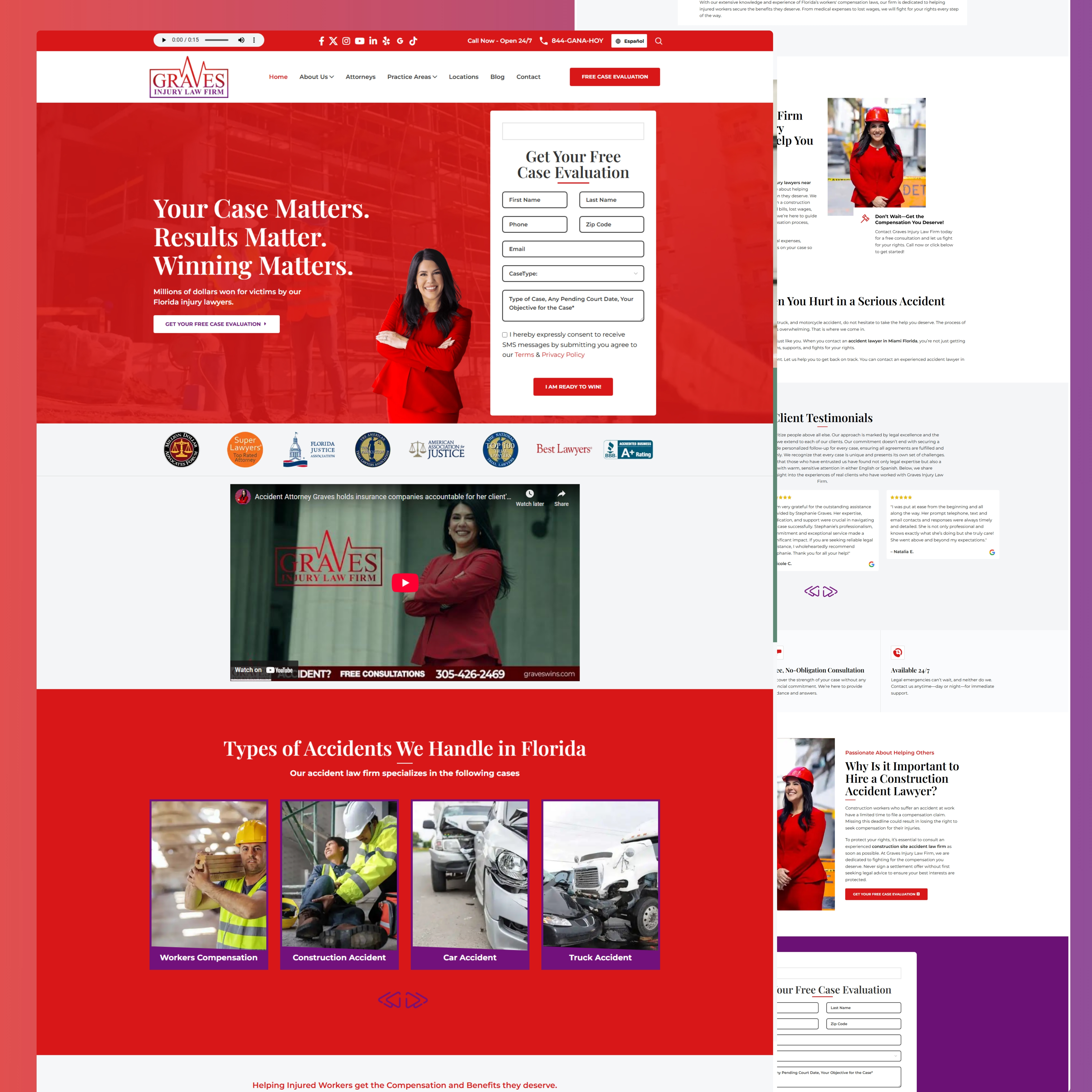 Graves Injury Law Firm Website 3d animation branding design graphic design graves illustration law laws logo motion graphics ui vector website wordpress