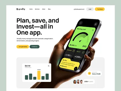 Finance App Landing agency app application banking business creative dashboard design finance landing marketing startup ui website
