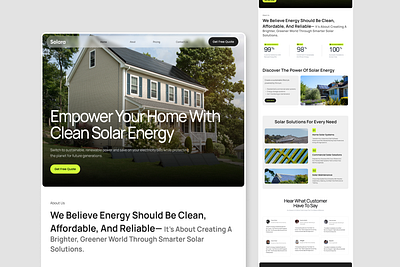 Solara - Solar Energy Landing Page barnding climate figma green nature renewable solar solar energy solar landing page solar website sun template