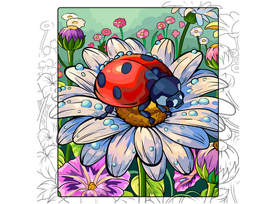 Ladybug Morning — Vector Illustration app art branding chidren childrenillustration design digital art flower graphic design illustration kids ladybug natureart vector vectorart vectorillustration