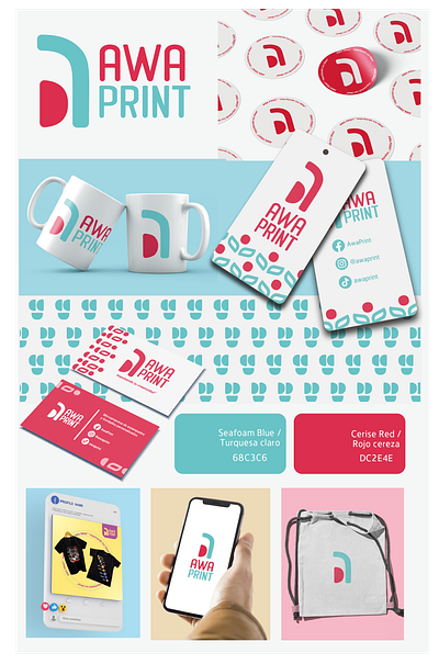 Identidad Visual para Awa Print graphic design ilustration logo