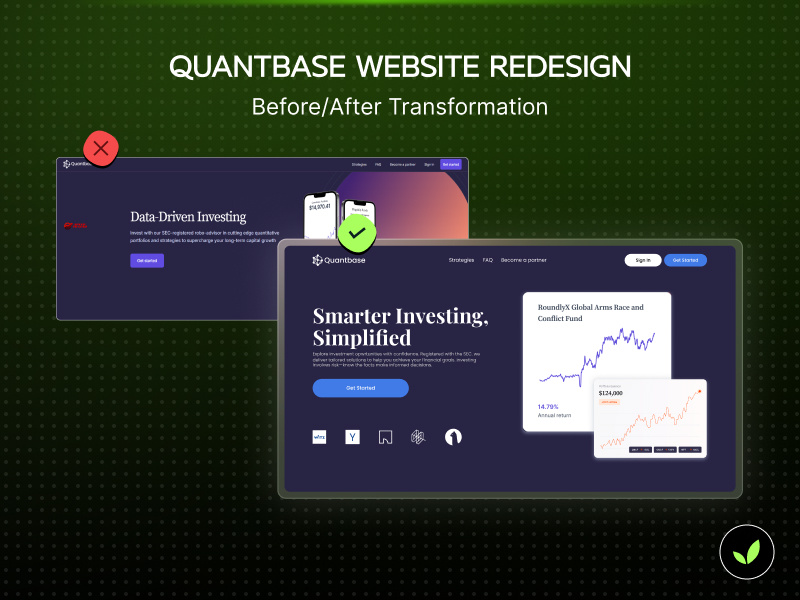 Quantbase Website Redesign — Investment Portfolio UIUX Design fintechredesign investment investment portfolio website redesign