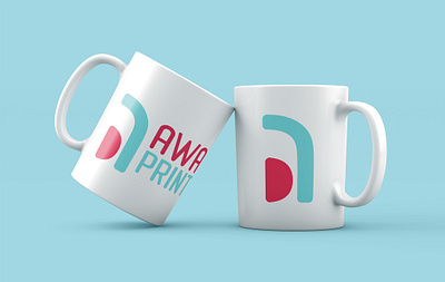 Aplicación de identidad visual - taza Awa Print branding graphic design logo mockup