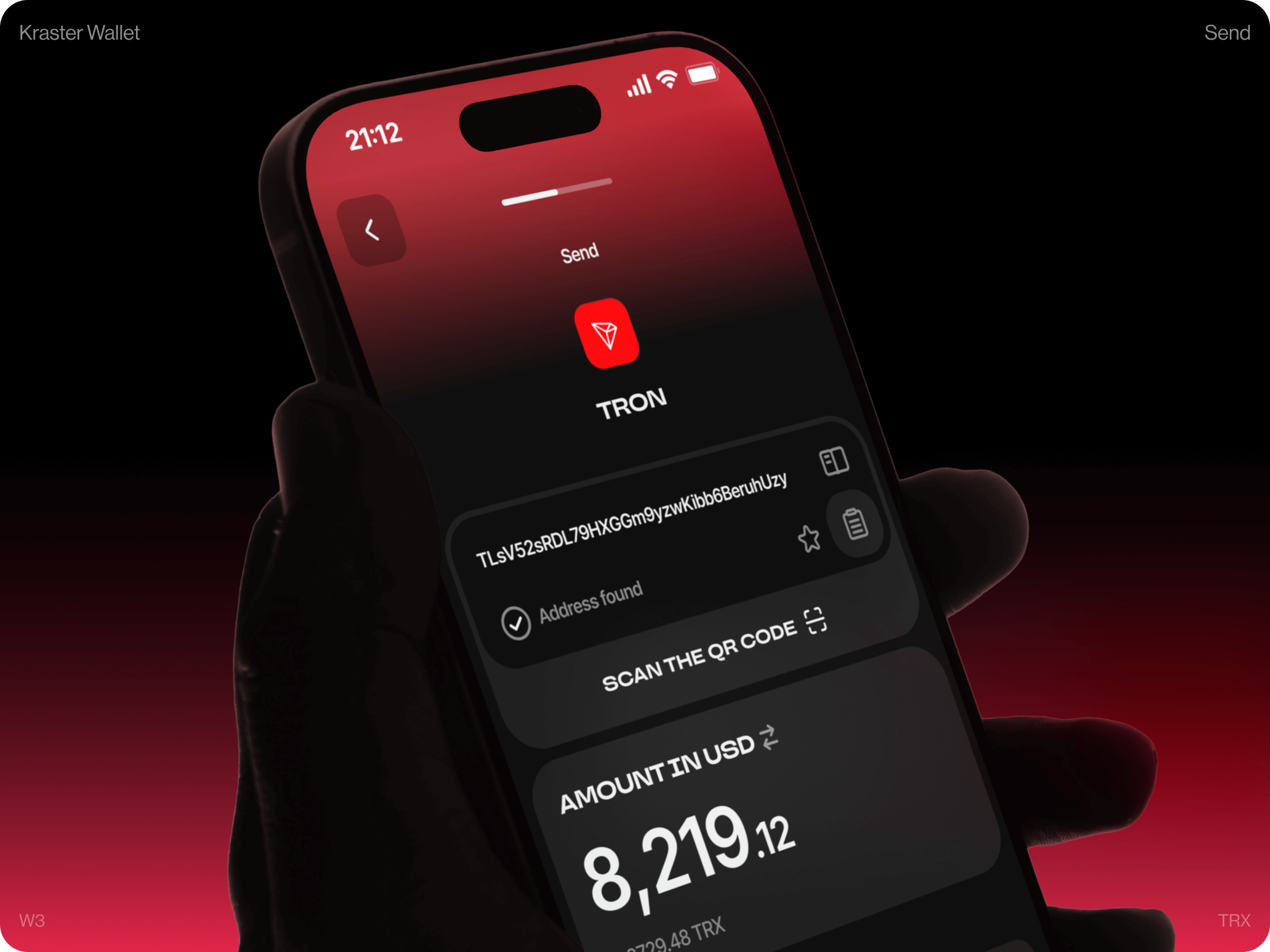 Kraster Wallet: Send Crypto Coins Vault app design bank app blockchain app crypto app crypto exchange crypto payments crypto wallet cryptocurrency defi ethereum finance fintech memecoin mobile design platform product design swap token web3 design