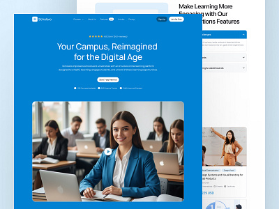 Scholaro - Online Learning Platform Website design landingpage onlinelearning school ui university ux web website