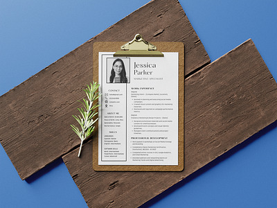 Elegant and modern CV template graphic design mockup