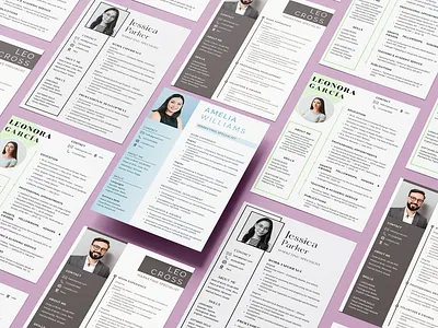 Collection of modern and elegant CV templates graphic design mokcup template