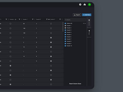 Columns Filter Component branding column delete design ecommercedesign filter graphic design illustration logo minimal reset ui ux uxdesign vector