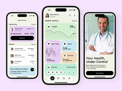 Healthcare & Telemedicine Mobile App app design application design booking app dashboard healthcare medical app mobile app mobile app design mobile ui modern app ui popular telemedicine app ui ux design