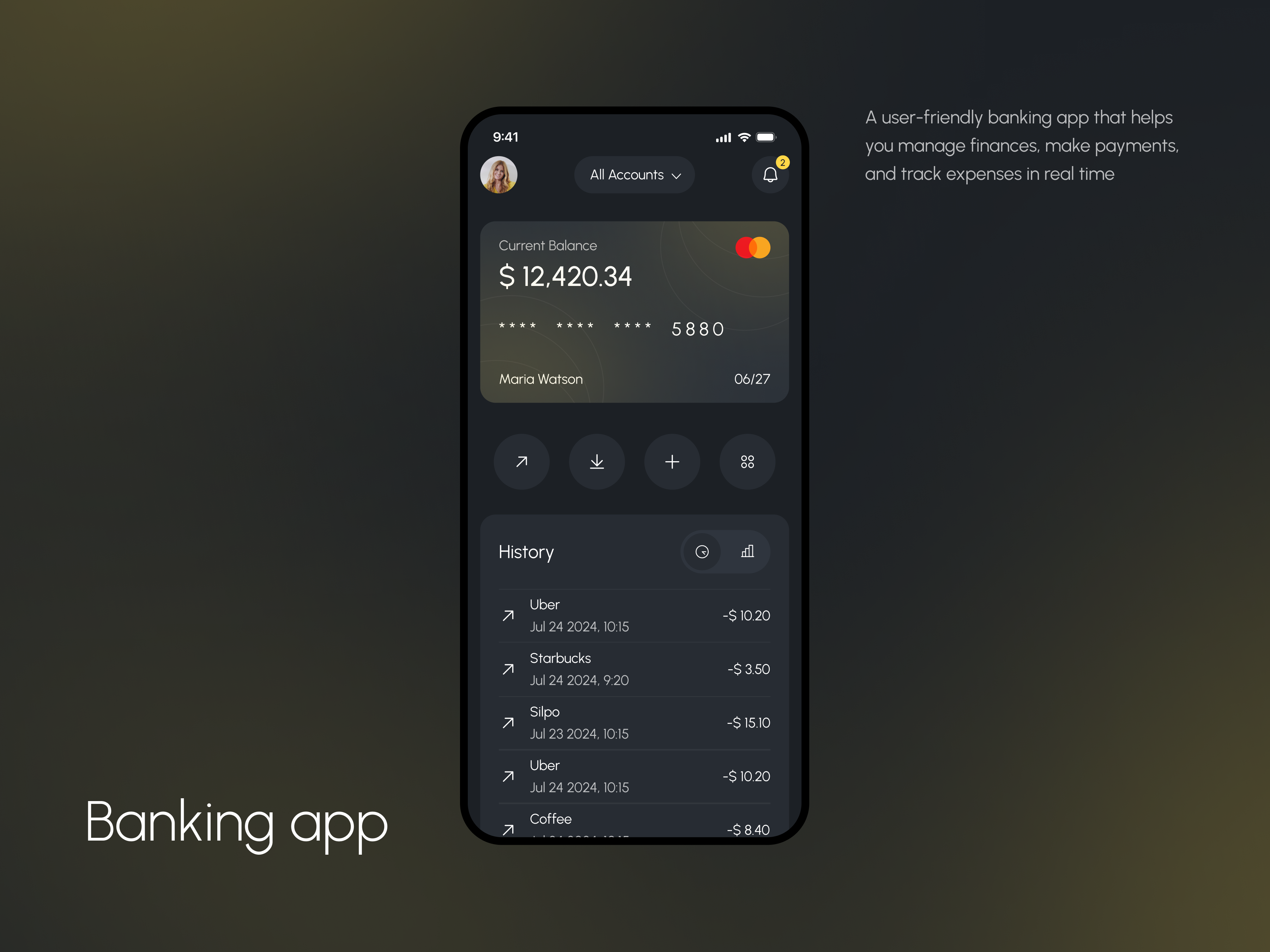Banking App app dailyui uxui app design ui uidail ux