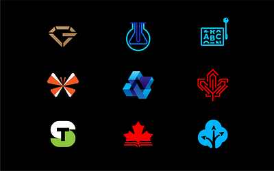 Logos for sale. arrows branding butterfly diamond graphic design identity lab leaf logo maple mark tube