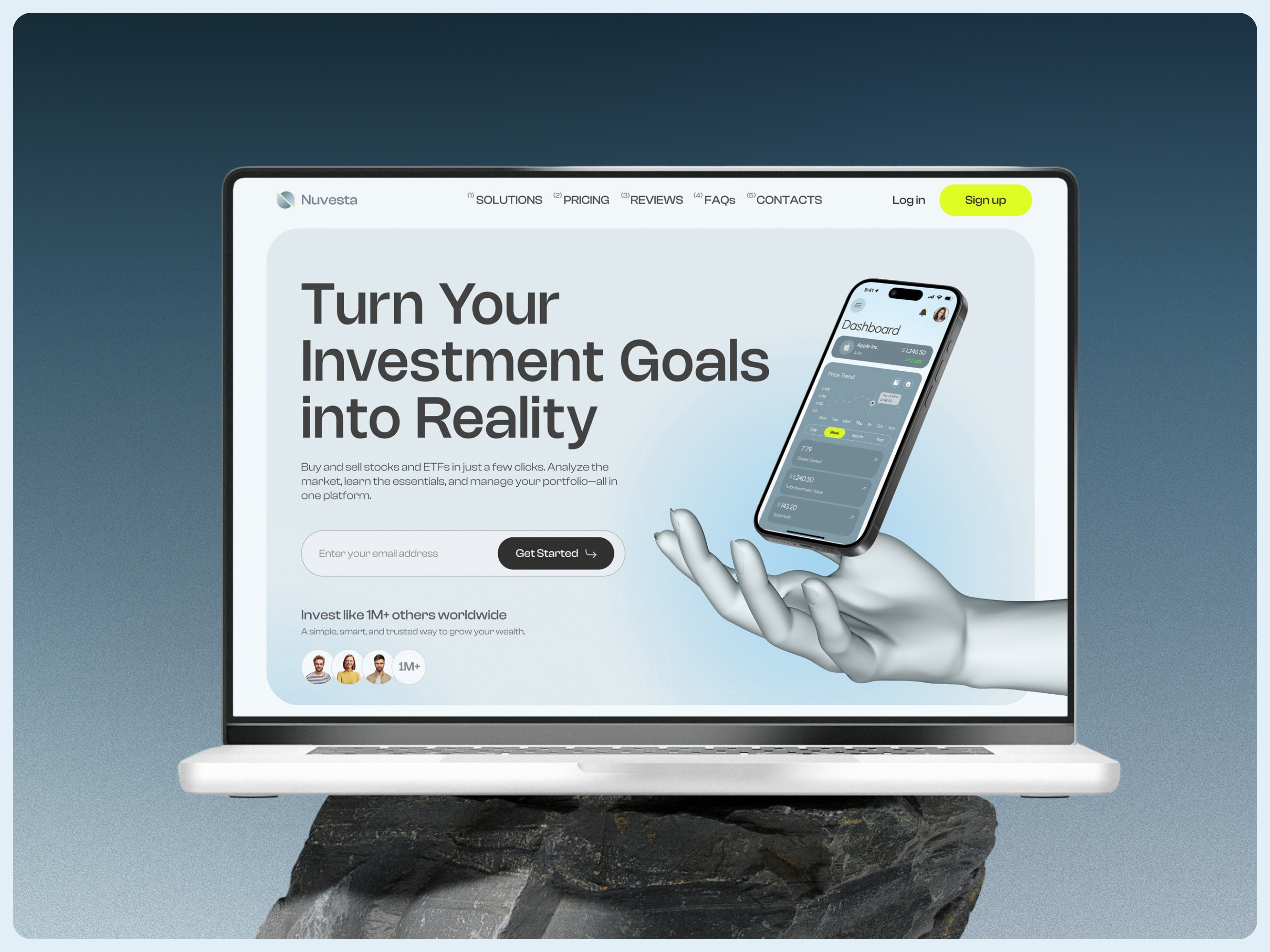 Nuvesta - Landing for Investment Platform finance fintech homepage investments landing landingpage ui uidesign user interface ux uxui web webdesign website