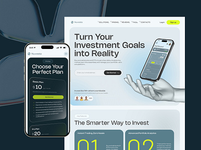 Nuvesta - Landing for Investment Platform finance fintech homepage investments landing landingpage ui uidesign user interface ux uxui web webdesign website